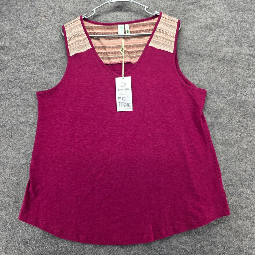 Aventura Tank Top Womens XL Sleeveless Red Organic Cotton